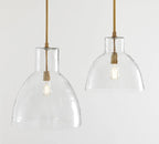 Keen Pendant Light - two hammered glass shades, brass internal fitting