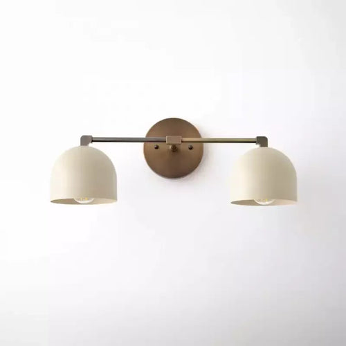 cream two-light, antique brass