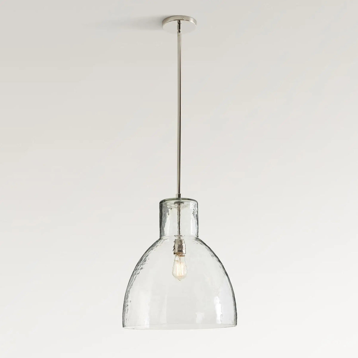 Keen Pendant Light - brushed nickel dome pendant, clear glass