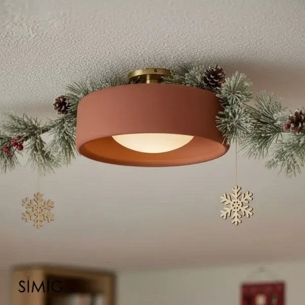terracotta light, holiday decor, snowflakes