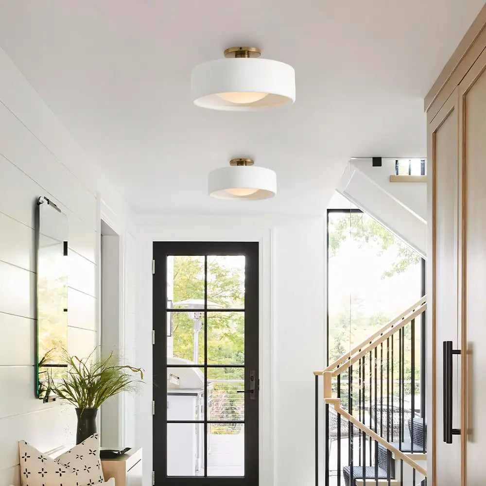 Anders — Minimalist Porcelain Semi-Flush Mount Ceiling Light