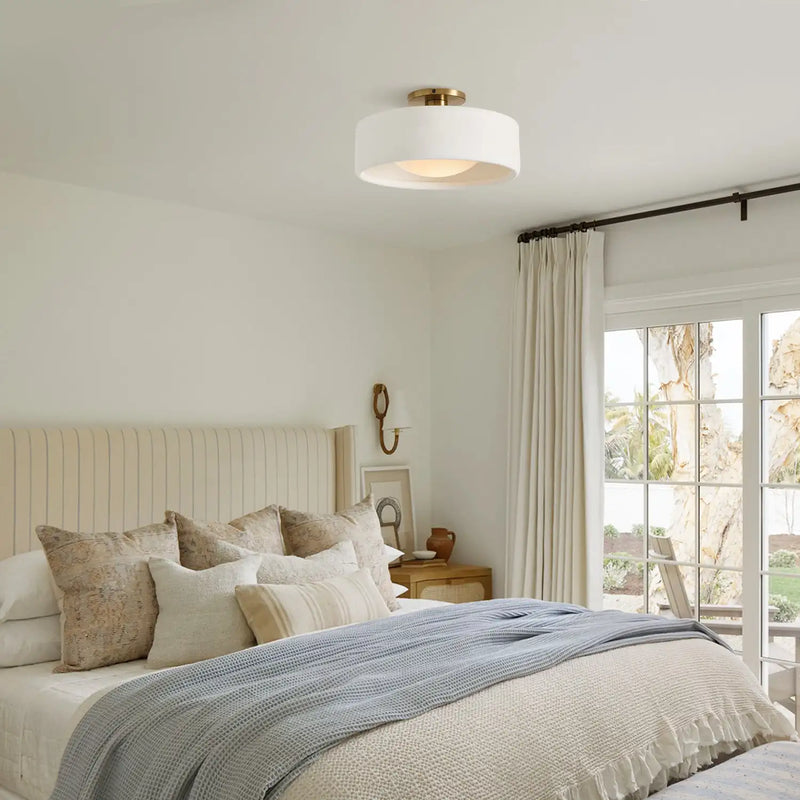 Anders — Minimalist Porcelain Semi-Flush Mount Ceiling Light