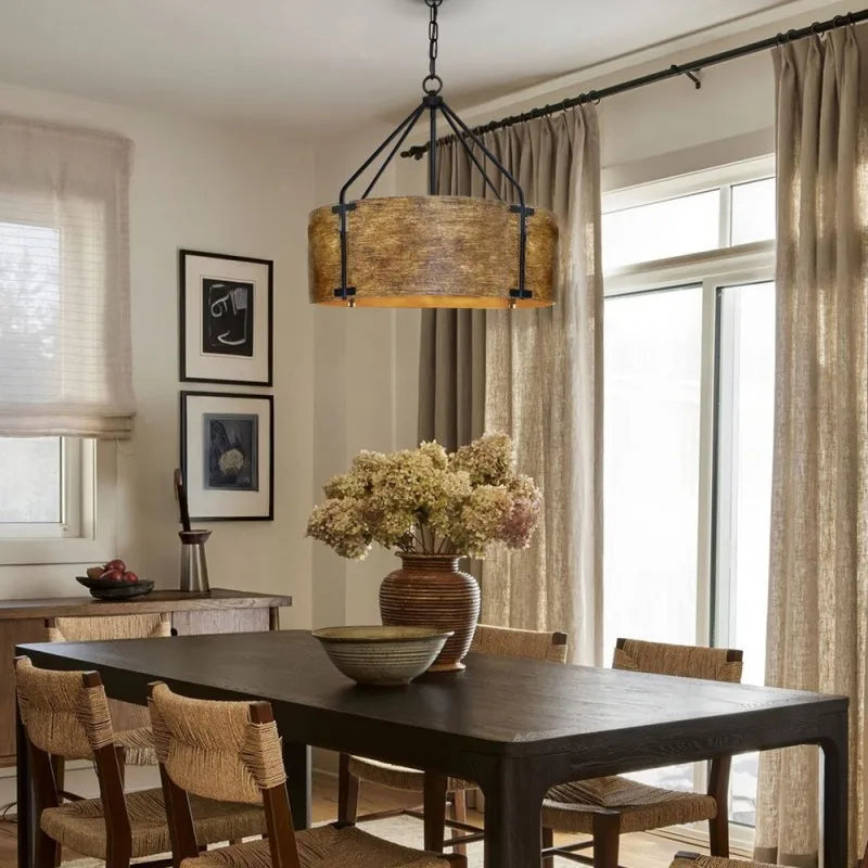 Possini — Industrial Drum Shade Pendant, Aged Bronze