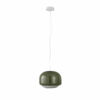 Sanae colored glass pendant light in green, shown against a white background