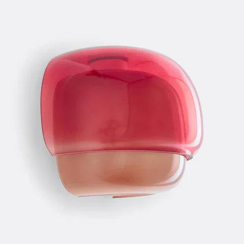 Sanae macaron glass wall sconce in red, shown against a white background